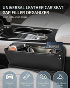 FLORICH Car Seat Gap Filler, Pro-Seats Gap Filler Organizer and Storages 2-in-1, Premium Leather Center Console Organizer, Car Organizer Front Seat Universal Fit for Car SUV Truck