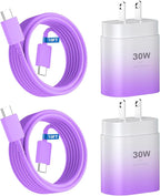 Phone 17 16 15 Charger Fast Charging,30W USB C Phone 17 16 15 Pro Max Charger Block&10FT Long Type C Cable Cord for i.Phone 17/17 Air/17 Pro/17 Pro Max/16/16 ProMax/15/15 Pro Max,Purple Gradient
