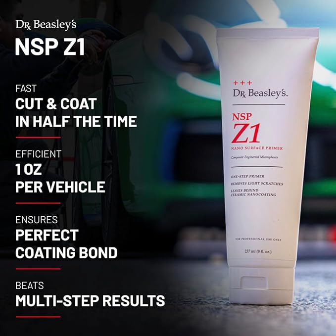 Dr. Beasley's NSP Z1 - One Step Correcting Primer with 1 Year Nanocoating, Cut & Coat in 1/2 The Time, Just 1oz Per Vehicle, Prevents Coating Failure, Beats Multi-Step in Removing Defects, 32 Fl Oz