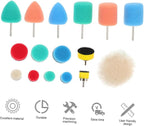 Healifty 16-Piece Car Polishing Wheel Kit Sponge Pads for Auto Detailing Clay Bar Brush Car Wheel Brush Light Weight Portable