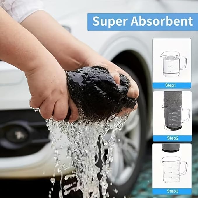 1200GSM Microfiber Car Drying Towel, Double-Twist Loop, Ultra-Absorbent, Quick-Dry, Lint- & Streak-Free, Scratch-Safe, for Car Wash & Detailing (1 Pack) (Dark Grey, 24" x 36")