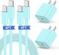 iPhone 17 16 15 Fast Charger, 20W USB C Charging Block for Apple iPhone 17 Pro Max/17 Air/16 Pro/15 Plus, iPad 12/11 inch/Mini/6 Gen,Wall Plug Power Adapter Cube Brick/6ft Type C to C Cable Cord Long