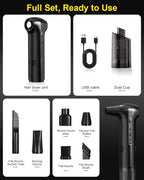 Electric Air Duster & Vacuum 2-in-1, Dual Brushless Motor 130000RPM Compressed Air Duster, 16000PA Handheld Vacuum, 3 Speed Mini Blower, Fast Charging 6000mAh Rechargeable, Keyboard Car Cleaning Kit