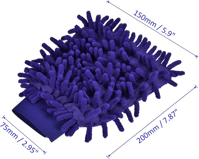 M METERXITY Microfiber Wash Mitt - Chenille Reusable Gloves for Cleaning, Scratch-Free, Apply to Kitchen House Cleaning