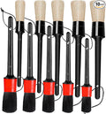 Detailing Brush Set - 10 Pcs Detail Brushes Car Detailing, Auto Boar Hair Car Detailing Kit for Cleaning Interior Exterior - Vehicles Wheels Leather Engine Dashboard
