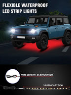 8 Pcs Car Led Light Strip IP67 Waterproof 11" Flexible Led Lights Underglow 12V for Car Motorcycle Boat Golf Cart Interior Exterior Decoration - Red