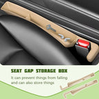 2PCS Car Seat Gap Filler Organizer, Seat Side Gap Organizer for Phone Keys Cards, Multifunctional Automotive Interior Storage Accessories, Universal for SUV Truck Sedan (Beige)
