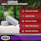 AIDEA Microfiber Applicator Pad-8Pack, Car Wash Sponge, Premium Microfiber Sponge and Cleaning Pads, Perfect for Effortless Wax, Sealant, and Conditioner Application-Grey