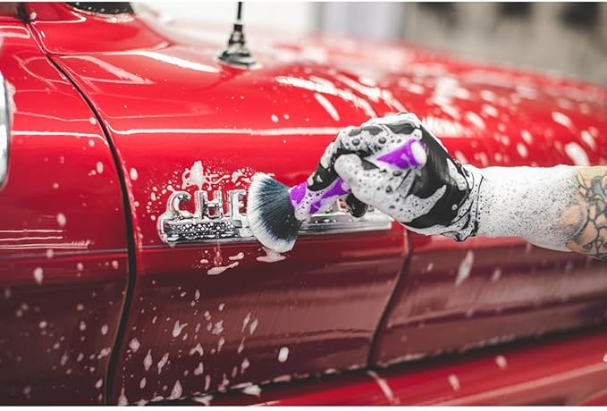 Detail Factory - Synthetic Detailing Brush Set - Ultra-Soft Interior Car Cleaning Brushes for, Screens, Emblems, & Tight Spaces - Purple