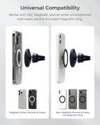 iOttie Velox MagSafe Compatible Air Vent Car Phone Holder. Unversal Magnetic Car Phone Mount for iPhone 12/13/14/15/16/17 Series & Android Phones via Included Magnetic Ring Adapter
