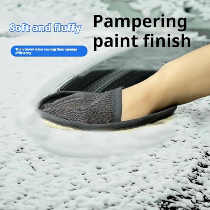 1 Pair Wool Car Wash Gloves Scrubbing Waxing Gloves Cleaning Polishing Automotive Products Plush