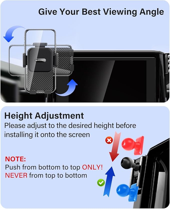 SKYLOTEC Phone Mount for Toyota Camry 2021 2022 2023 2024 Accessories 7-Inch Screen Fixed Clip, Automobile Cradles Car Phone Holder, Cell Phone Base Not Block Air Vent(No Fit 9-inch)
