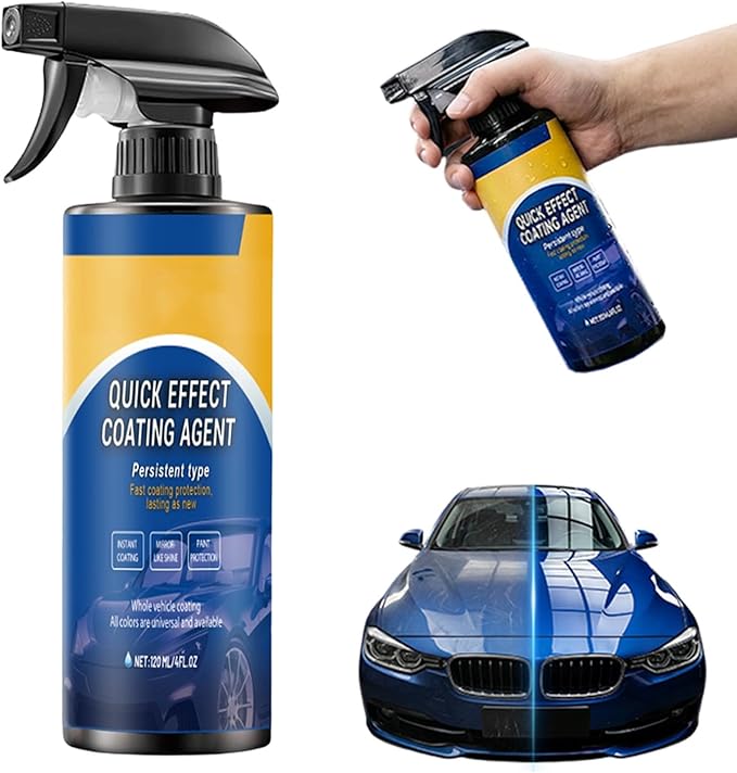 Advanced Car Quick-Acting Coating Agent Spray, 2026 New Car Coating Spray for Shine & Protection, Quick Effect Coating Agent for Car, Waterless Wash Oil Film Emulsion Glass Cleaner (1Pcs)