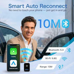 2-in-1 Wireless CarPlay & Android Auto Adapter (2026 Upgraded), Fast 5GHz/2.4GHz Dual-Band WiFi, No Delay Plug & Play Dongle, Auto-Connect Mini Adapter for Wired CarPlay/Android Auto Cars