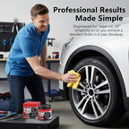 Car Tire Shine with Sponge, Wheel Shine Tire Polishing Paste for Cars Trucks Motorcycles RVs & Mor (2PCS)