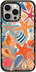 CASETiFY Impact iPhone 15 Pro Max Case [4X Military Grade Drop Tested / 8.2ft Drop Protection/Compatible with Magsafe] - Sea Shells - Clear Black