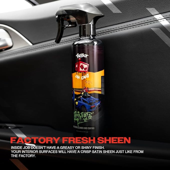 Tinybot Inside Job Interior Cleaner & Detail Spray -Safe On All Surfaces -Plastic, Leather, Vinyl, Metal, Carbon Fiber, LCD Screen, Suede -Anti Static -UV Protection -100% pH Neutral -10.1 oz