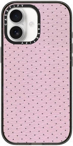 CASETiFY Impact iPhone 17 Case [Slim/Compatible with Magsafe / 8.2 ft. 4X Military Grade Drop Protection] - Vintage Geometric Abstract Pink - Clear Black