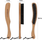 Hat Brush - Felt Hat Brush Clean Cowboy Hat, Fedora Hat & Baseball Cap, Boar Bristle Lint Brush Remove Dog Hair for Suits, Suede, Cashmere, Clothes & Furniture, Beachwood Handle