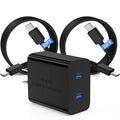 45W Dual Port Super Fast Charger with Long USB C to C Cable 10ft,Type C Wall Charger Block and Android Phone Charging Cord for Samsung Galaxy S26 Plus/S25 Ultra/S25+/S24+/S24/S23+/S22+/S21/S20/Note 20