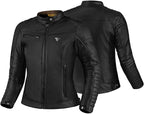 SHIMA Winchester 2.0 Motorbike Jackets for Women AirForce Back Protector Armour Riding Leather Motorcycle Jacket Summer Bikers Ventilated Armoured Bike Motorcycles (Womens, Black, L)