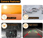 Backup Camera for car 1080P HD Wired Kit, Continuous or Reverse Viewing, 4.3'' Clip-on Mirror Monitor with Waterproof Night Vision Car Rear View License Plate Camera for Car Pickup Truck SUV Trailer
