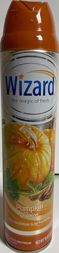 Wizard The Magic of Fresh | Odor Neutralizer & Air Freshener - 10 Oz. Pumpkin spice (Pack of 4) (Packaging May Vary)
