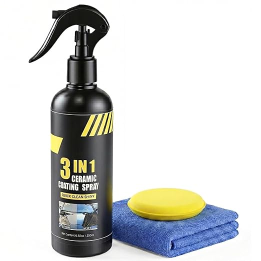 Car Quick Effect Coating Agent Spray 8.4oz, 6 Month Hydrophobic Ceramic Coating Spray for Vehicle, High Gloss Shine & Stain-Resistant Protection, DIY Friendly Car Care for Truck RV Motorcycle Boat