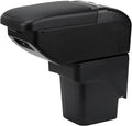 AULPHIKE Compatible with Ford Focus Armrest 2 Mk2 2005-2011 Car Center Console Organizer Armrests Double Layer Storage with USB Ports（Black Style）