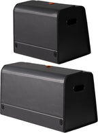 XDV Trunk Organizers, Car Organizers, Storage Solutions, and Car Storage Organizers for SUVs, Sedans, Back Seats, and Luxury Vehicles with Lid, Leather, Small, Large Car shoes box (Plain Black, M&L)