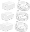 3 Pack AISNI Fast Charger Block Compatible with iPhone 17 16 15 Charger Fast Charging USB C Charger Long Type C Chargers Cord 6 FT for iP17 Air/17 Pro Max/16/15 Pro Max Series and Type C Device-White