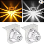 2PCS Dual Revolution LED Watermelon Lights with Bracket, Semi Truck Marker Lights with 3 Color Modes, Super Bright Star Watermelon LED Lights, Universal Underglow Lights for Trucks (White and Amber)