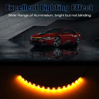 Amber Yellow LED Strip Lights for Car BaishenglinMotor 12-Pack DC12V Waterproof 30CM/11.8"/1FT 5050 15-SMD LED Strip Underbody Light for Car Motorcycles Decoration Interior Exterior Strip Lights