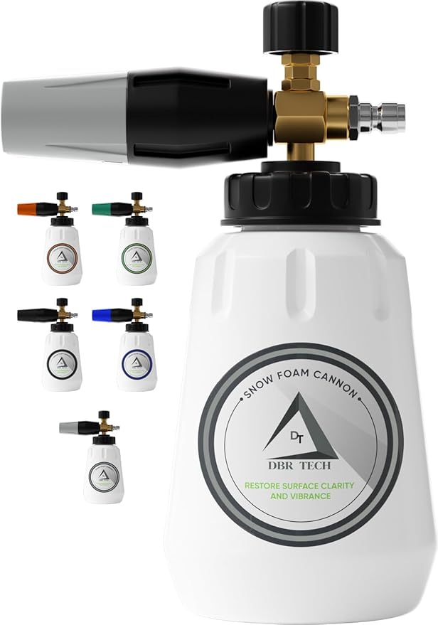 DBR Tech® Foam Cannon for Pressure Washer | Pro-Grade, 1.1mm Orifice, 1000-4000 PSI, Grey