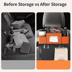 Car Organizers and Storage Box Behind Seat, Car Organizers and Storage Back Seat, With Multiple Pockets, Hanging Car Seat Storage Travel Essentials, Snacks, Bottles (Brown)