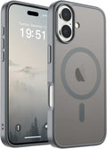 SUPFINE Magnetic for iPhone 17 Case (Compatible with MagSafe)(Military Grade Drop Protection) Translucent Matte Shockproof with Anti-Fingerprint Phone Cover 2025,Gray