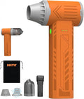 Tool-grade Electric Air Duster, Rechargeable Handheld Blower with 180,000 Super Power Brushless Motor, 2-in-1 Blow & Vacuum Cleaner, Cordless Leaf Blower for Car Drying, Home, Patio Cleaning (Orange)