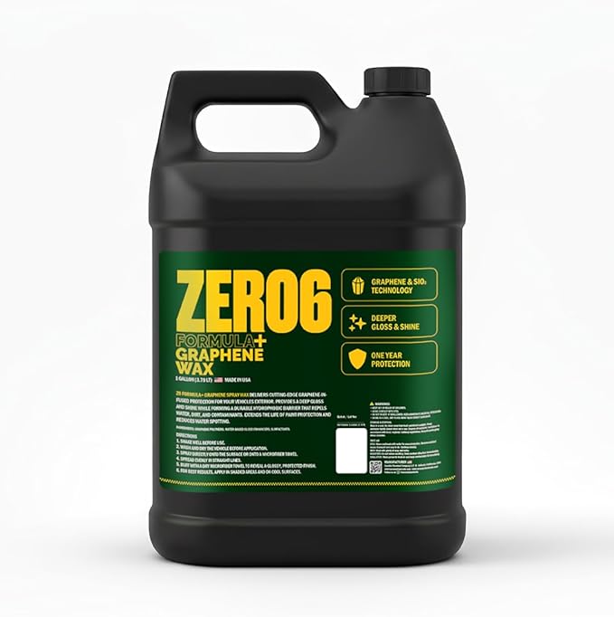 ZER06 Ceramic Graphene Spray Coating for Cars – High Gloss Paint Protection, Hydrophobic Ceramic Wax with Graphene for Long-Lasting Shine and Protection (16 oz) (1 GALLON)