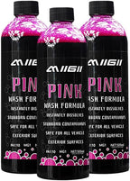 MIIGII Pre-Wash Solution Car Wash Soap - Pink Foam Car Shampoo - Powerful Formula Penetrates and Breaks Down Tree Sap, Bird Droppings & Tough Stains - Works on RVs, Trucks, Cars & More - 500ml (17oz)