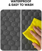 Owleys Set Seat Back Organizer & Car Seat Protector Hexy Waterproof & Non-Slip Protector for Child Car Cushion for Leather and Fabric Seats (Gray)