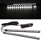 Ambient Lighting Car 2PCS Under Glow Kit with Cigarette Lighter, 12V Underglow Led Lights Car LED Interior Light DRL Daylight Strip Waterproof Driving Fog Lamp RGB Atmosphere Lights (White)