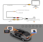 180° Wide Angle Reverse Camera with Night Vision, IP69K Waterproof Rear View Camera with 5 LED Lights, CVBS/AHD Signal, Parking Guidelines, Front/Rear Mount, 26ft Cable – Universal for Car Truck RV