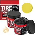 2PC 100g Auto tire Polishing Paste, with Sponge ，Cleaning Polishing，Product，Car Tire Shine for Trucks Sedans RVs SUV