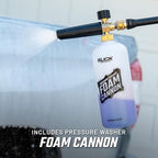 Slick Products Wash & Wax (64 oz.) + Pressure Washer Foam Cannon Bundle – Super Concentrated Car Wash Foam Shampoo for Car, Truck, RV, Motorcycle, Trailer, and Boat