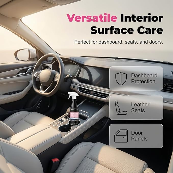 Car Interior Cleaner, 2026 New Polishing Cleaner Car Interior, Cleans & Protects Leather, Vinyl, Plastic, Rubber, Glass with a Streak-Free Finish, Polishing Cleaner Detailer Spray for Vehicle (2pcs)