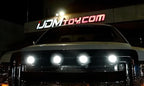 iJDMTOY 4pc Set Custom Retrofit Xenon White Front Grille Mesh Mount LED Lighting Kit Compatible with Trucks SUVs