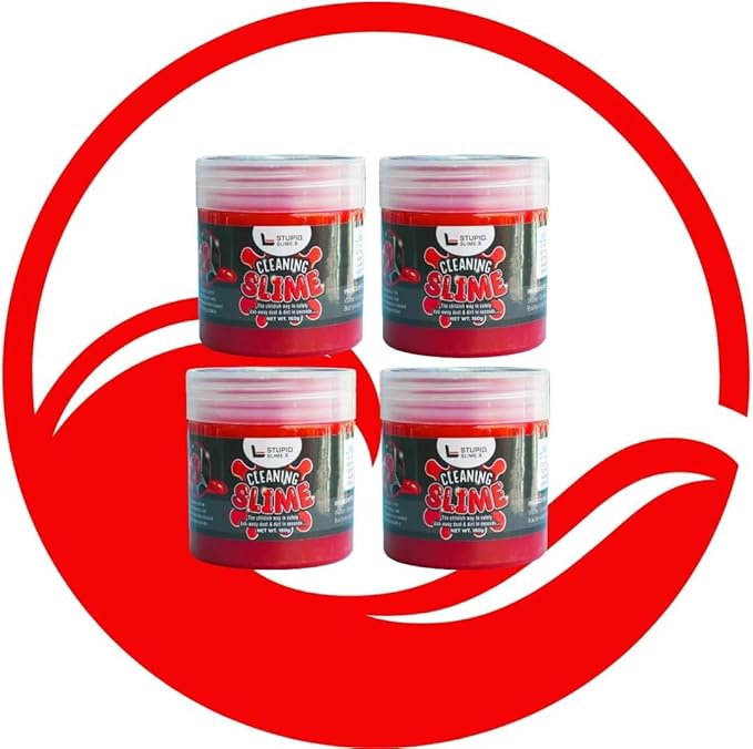 STUPID Technologies Slime-X (New) – Re-Engineered Car Cleaning Gel 4-Pack (640g) – Detailing Putty for Interior Cleaning – Lifts Dust, Crumbs & Debris – Great for Cars, Keyboards & More