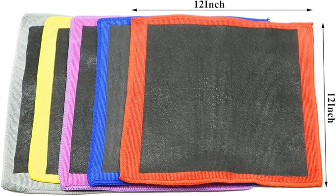 2PACK Clay Towel Auto Detailing, Fine Grade Clay Bar Towel for Auto Detailing, Removes Overspray & Contaminants from Car Paint, Glass, Enhance Gloss, DIY Detail Products (12"x12", Purple)