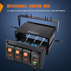 Nilight 3 Gang Rocker Switch Box 12V SPST ON Off Toggle Switches PD Type C and QC 3.0 USB Sockcet Voltmeter Orange LED Light Waterproof Aluminum Mount Bracket Panel DIY Stickers for Boat Car RV Truck