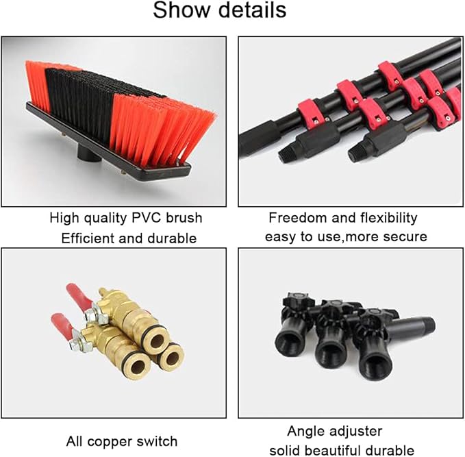 Adjustable Telescopic Window Cleaning Brush & Water Fed Pole Kit - Efficient Solar Panel & Photovoltaic Module Cleaning Tool for Easy Access & Streak-Free Shine